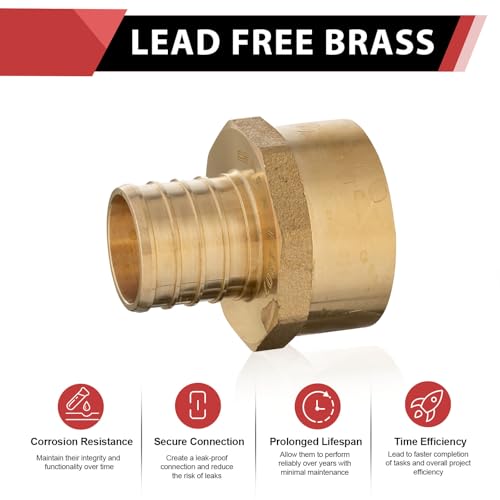 10Pc EFIELD 1/2"Pex x 1/2" Female NPT Thread Adapter(PEX1807035-10) - size: P10, style: 1/2" x 1/2"