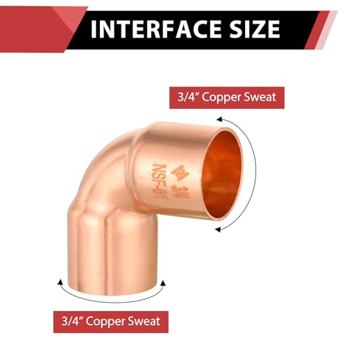 25 Piece EFIELD 3/4" C X C Short Radius Copper 90 Degree Elbow - size: 3/4"x 3/4", style: 90 Degree