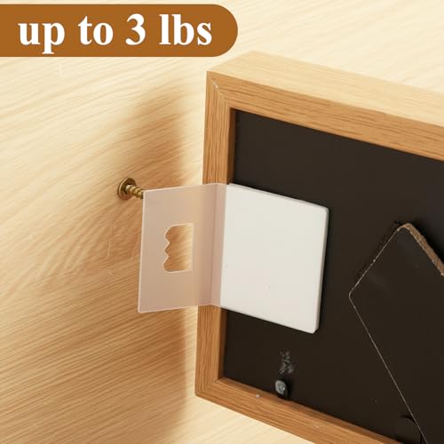 10 Pcs Adhesive Picture Hangers, Adhesive Foamboard Hanger, Plastic Sawtooth Adhesive Picture Hanger, No Nail Stick on Picture Hangers, No Hole Picture Hanging Picture Frame Hooks for Back of Frames