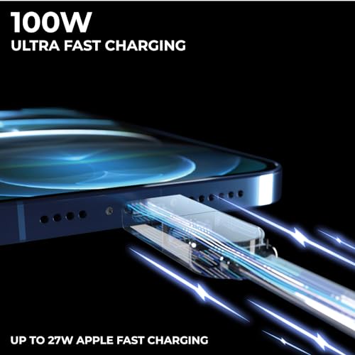 Rolling Square, inCharge X, Multi Charging Cable, Portable Keychain 6-in-1 with 100W Ultra-Fast Charging Power, Sapphire Blue, Multi Charger - color: Sapphire Blue