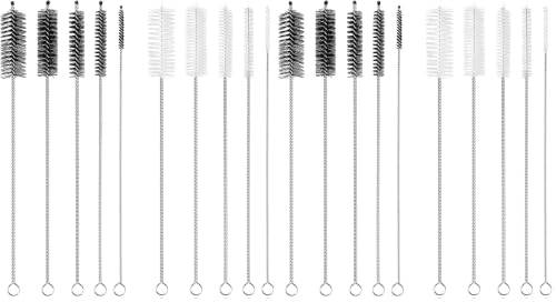 Straw Cleaner Brush Extra Long 12 inch, 10 PCS Straw Cleaner Brush Bristles Diameter (4+8+10+12+16mm) for Cleaning Straws, Pipe, Sippy Cup and Bottle (Pack of 2) - size: 12 inches (Pack of 2)