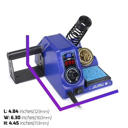 WEP 926LED V3 Soldering Station 130W MAX Soldering Iron Kit with Solder Wire, 5 Soldering Tips, Tweezers, Solder Sucker, Tip Cleaner, Temperature Control, Sleep Mode, C-F Conversion