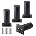 4-Pack Adjustable Aluminum Alloy Furniture Legs 4" Height Black - color: Black, size: 4 Inch