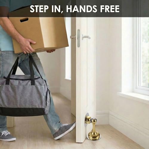 Magnetic Door Stopper 2 Pack, Multi-Angle Wall Guard, Gold - color: Gold