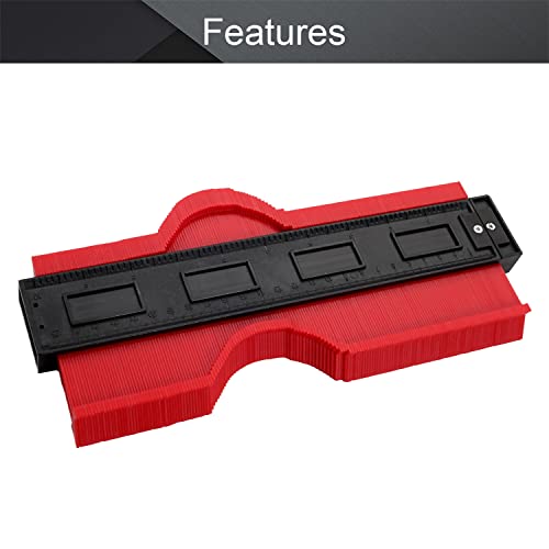 Utoolmart 10 Inch Profile Gauge Measure Ruler Contour Duplicator for Precise Measurement Tiling Laminate Wood Marking Tool Red 1pcs - size: 250mm Red