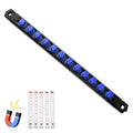 Reniteco Magnetic Socket Organizer, 1/2-Inch Drive ABS Sockets Rail, Heavy Duty Sockets Holder, Socket Rack Kit 1/2-Inch x 14 Clips - color: Blue, size: 1/2" DR