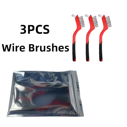 3-Pack Small Wire Brush Set, Wire Brush for Rust, Paint and Detail Cleaning - size: 3PCS Wire Brushes
