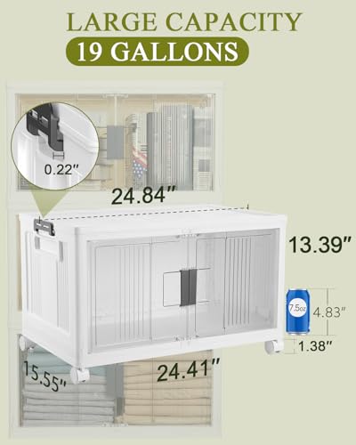OlarHike 76QT Storage Bins with Lids for Home, Office, Closet, Dorm, 3 Pack - size: 76QT-White
