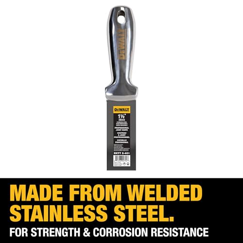 DEWALT 1.5" All Stainless Steel Joint Knife | One-Piece Premium Polished Metal Putty Blade | 2-401 - size: 1.5-Inch