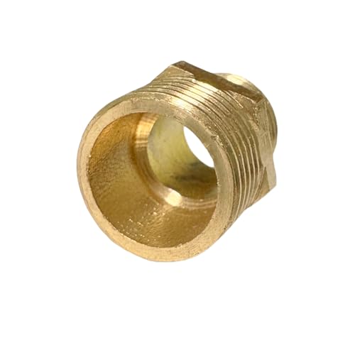 3/8" x 1/4" Male Threaded Hex Nipple Reducer Brass NPT Pipe Fitting Adapter Straight Connectors Pack of 2 - size: 3/8" x 1/4" -2 Pack