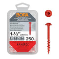Bora Pocket Hole Screws 1-1/2 Inch Coarse Thread - 250 Pack for Wood Joinery - Professional Woodworking Bora Jig Compatible Screws for Furniture, Cabinetry & Carpentry Projects - size: 1-1/2 inch (250 Piece), style: Coarse Thread