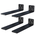 NEODROP 12 Inch Floating Shelf Brackets, Heavy Duty Hidden Bracket for Wall, Mantel, Bookshelves, Black Powder Coated Steel, 4-Pack - size: 12 Inch, style: 4 Pack
