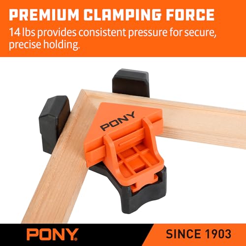 PONY 4-Pack Corner Clamps, 90 Degree Right Angle Clamps for Woodworking