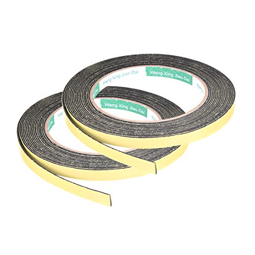 uxcell Sealing Foam Tape 8mm Wide 1mm Thick 5m/16.4ft Long, Self Adhesive Weather Strip for Window Door Insulation, Pack of 2 - size: 8mmx1mmx5m