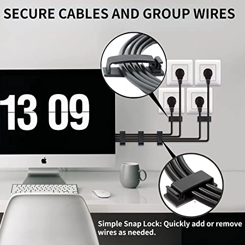 Cable Clips 50PCS, Self Adhesive Cable Management Clips, Cord Organizer Wire Clips Cord Holder for Appliances PC Wall Ethernet Cable Under Desk Nightstand Home Office Car - size: Large-50Pack
