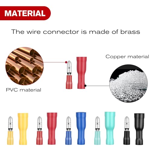 Nilight 200PCS Bullet Terminals Wire Connectors AWG 22-14 - color: 200PCS Bullet Terminals