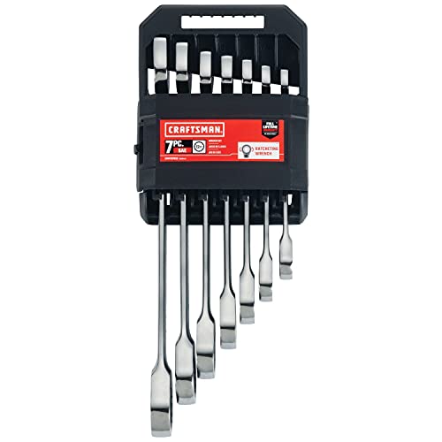 CRAFTSMAN 7-Piece Combination Ratcheting Wrench Set, 12-Point Standard SAE (CMMT87020) - style: 7 Piece SAE