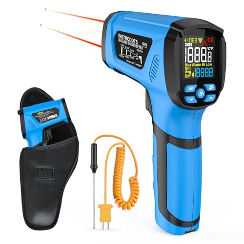 Infrared Thermometer Gun, -40℉ to 2192℉ Dual Laser Thermometer - color: Blue (-40℉~2192℉)