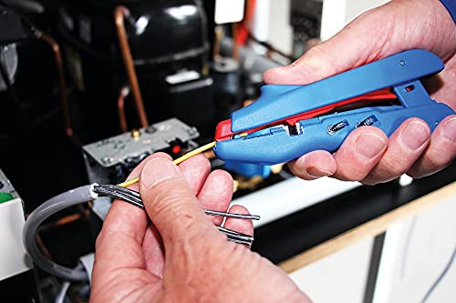 WEICON Duo-Crimp No. 300 Automatic Wire Stripper & Ferrule Crimper, 3-in-1 Tool with Side Cutter, 10–20 AWG (1)