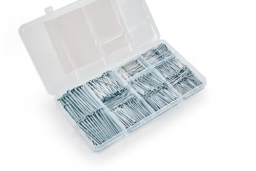 Picture Hanging Nail Kit, 710 Pieces, White Frame Nails up to 2 Inches, Assorted Sizes with Storage Case (White)