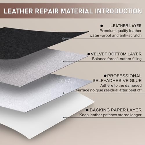 Leather Repair Tape, Self Adhesive Leather Repair Patch Kit Black - color: Black, size: 4x 63 inch