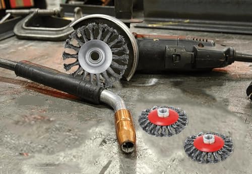 4 Inch Knotted Wire Wheel Brush for 4-1/2” Angle Grinders (6 Pack) - style: 6 PACK 4" Wheel Brush