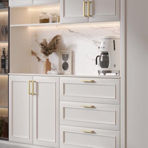 Goldenwarm 25 Pack 3.75 Inch Gold Cabinet Handles Brushed Gold Cabinet Pull - color: Gold, size: 3-3/4in Hole Centers