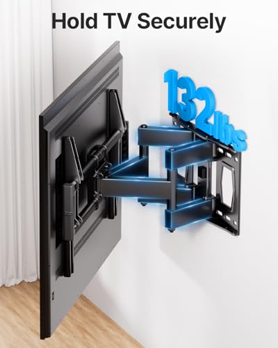 USX STAR Full Motion TV Wall Mount for 37-85 Inch TVs Mounts Up to 132lbs, Fit 16" Wood Stud, Max VESA 600x400mm, Swivel and Tilt Articulating Wall Mount TV Bracket,Fit Most 55+ 65 70 75 inch TVs - size: For 37-85'' TV