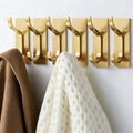 Adhesive Wall Hooks for Towel/Coat,13Lb Strong Stick-On Hooks, Gold 6 Pack - color: Gold, size: 6 Pack