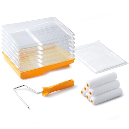 voomey 15 Pcs 6 Inch Paint Roller Kit with Small Paint Roller - style: 15pcs 6inch paint roller kit