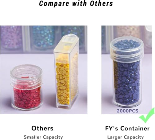 Foreveryoung 2-Pack Diamond Art Storage Containers, 120-Grid Bead Organizer - size: 2 Packs (120 Jars)