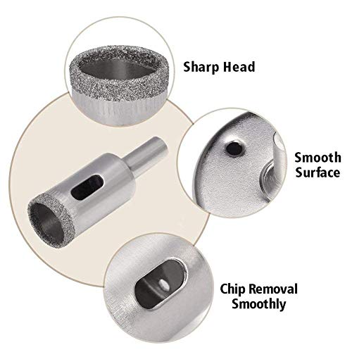 3 otters 15-Piece Diamond Hole Saw Kit for Plant Pots, DIY Gardening & Crafts - Easily Drill Drainage Holes in Ceramic, Terracotta, Glass & Tile, for Gardeners & Hobbyists, (6mm-50mm / 1/4"-2")