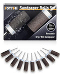 10Pcs 600 Grit Sanding Drums Sandpaper Sticks Set for Dremel Rotary Tool with 1/8" Shank, Rotary Tool Accessories Suitable for Metal Rust Removal/Jade Polishing/Stone Grinding (600 Grit) - size: 600 Grit