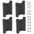 3" Double Action Spring Hinges, Self Closing Door Hinges for Saloon Cafe Pub Swinging Doors, 201 Stainless Steel, Including Pins and Screws, 4-Pack