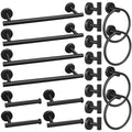 20pcs Bathroom Hardware Set, Matte Black Bathroom Hardware Set, Including 16" Hand Towel Bars, Toilet Paper Holders, Towel Rings, Robe Towel Hooks - color: 20pcs 16" Matte Black