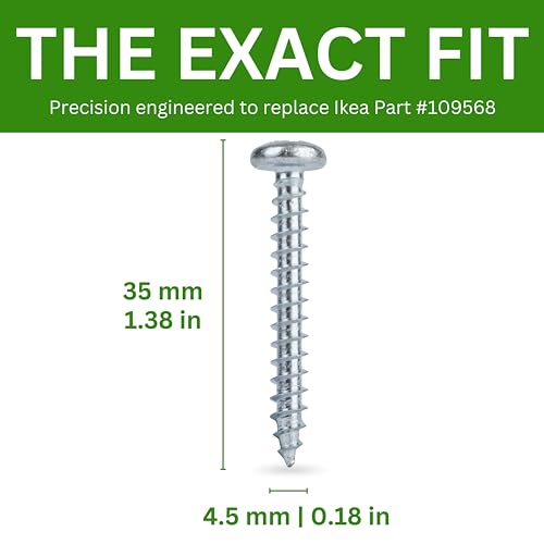 Spare Hardware Parts Replacement for IKEA Furniture Screw Chipboard Flat TRX Screw (109568) - size: 109568