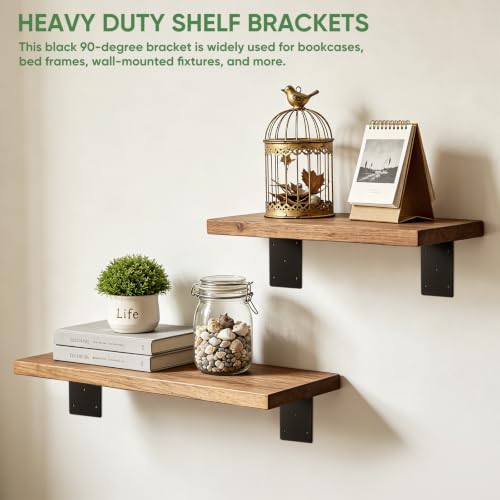 4 Pcs 6"x6"x5" Heavy Duty L Shaped Corner Brackets, 3MM Thick - size: 6×6×5×3
