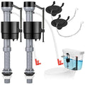 Universal Toilet Flusher Replacement Kit, Water-Saving & Height Adjustable Fill Valve, 2-Inch Flapper, Quiet & Anti-Siphon Toilet Repair Kit Inside Tank, Easy to Install (Black, 2-Pack) - color: Black