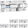 INBOF 6 Pack Slide Lock, 3 Inch Barrel Bolt Latch, Premium Door Latch Lock with 36 Screws, Stainless Steel Slide Locks for Inside Door - color: Silver - 6 Pack