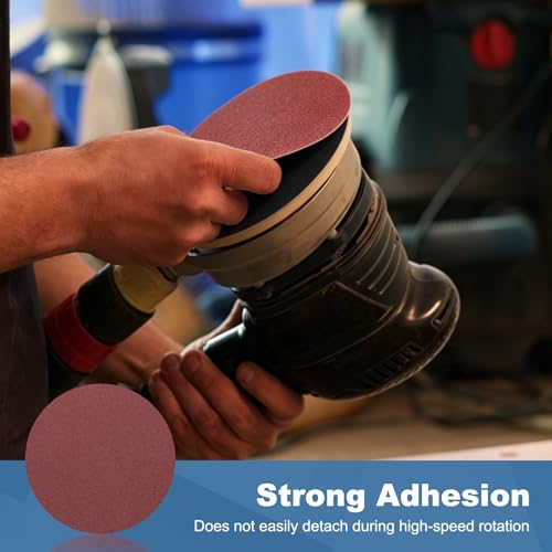 20 Pack 6 Inch PSA Sanding Discs 120 Grit Aluminum Oxide Red - size: 120 grit