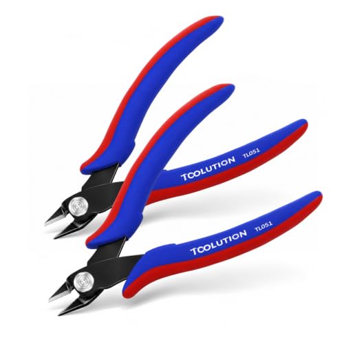 2 Pack Flush Wire Cutters - Small Diagonal Cut Pliers Snips - color: 5"- 2 Pack