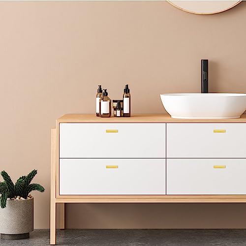 5 Pack Brushed Brass Cabinet Knobs, 2in Length T-Square Bar Drawer Pulls | Single Hole Grip, Stainless Steel Build, Kitchen Cabinet Restyle, For Drawers, Dressers, Cupboards, Closet Doors - color: Brushed Brass, size: 5 Pack, style: Sqaure Bar