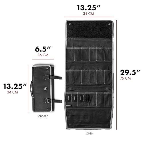 Knafs - Burrito Grande Knife Storage Roll - Large Hanging Expandable Bag with Straps - color: Black
