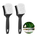 M METERXITY 2-Pack Bird Bath Cleaning Brush, 8.3 Inch Plastic Bird Bath Cleaner with Ergonomic Handle for Feeder/Fountain/Outdoor Cleaning, Utility Hard Stiff Bristle Scrub [White] - color: White