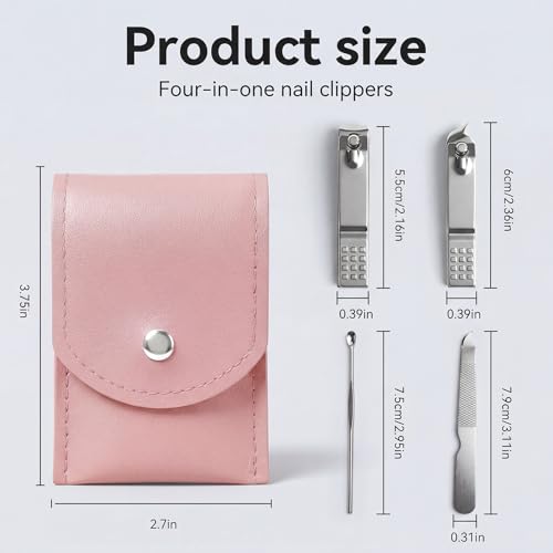 20PC Nail Care Kit,Professional Manicure Set，Nail Clippers Bulk - color: Pink