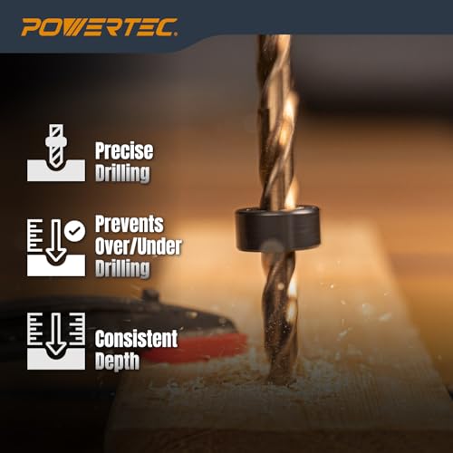 POWERTEC 7-Piece Metric Drill Bit Stop Collar Set (71492V) - style: 7PC Metric Drill Stop Set (3mm-12mm)