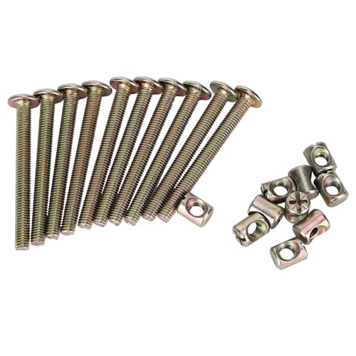 10 Pack M6 x 80mm Bunk Bed Hardware Replacement Kit, Carbon Steel Bed Bolts, Hex Socket Headboard Screws for Wooden Bed Frame, Chair Spare Connector Parts - size: 80mm