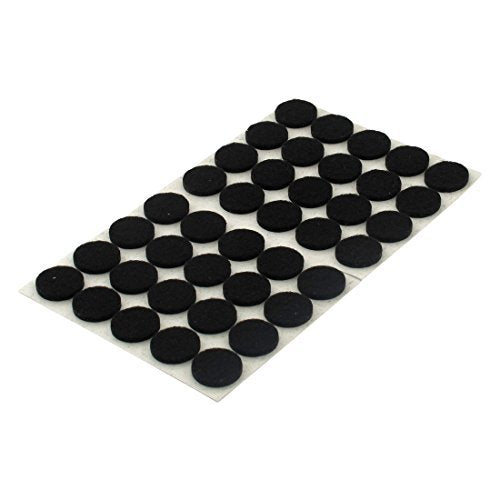 uxcell Furniture Pads Round Self-Stick Non-Slip Anti-Scratches Felt Pads Floors Protector 15mm Dia 40pcs for Home Black - color: Black