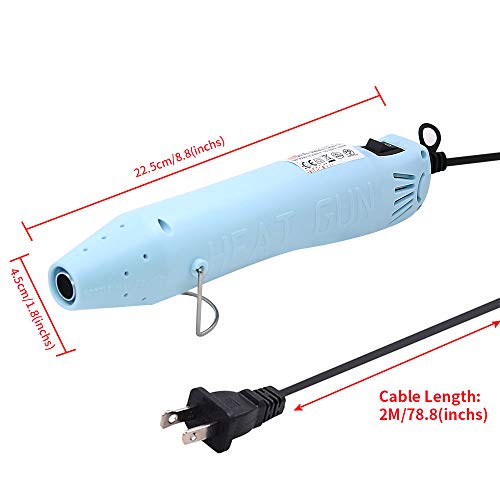 mofa Resin Heat gun,6.6ft Cable 300W Hot Air Gun for Crafting,Acrylic Paint Dryer Multi-Purpose Electric Heating Nozzle (Light Blue) - color: Light Blue