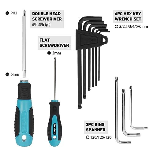 DURATECH 40PC Bike Repair Tool Kit with Carry Storage Case - size: 40 PC